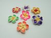 100Pcs Fimo Beads Frangipani Flower Jewellery Finding 32mm Dia.
