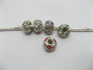 20 Alloy European Thread Beads with Rhinestone pa-m89