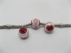 20pcs Red Silver Carved Lantern Aluminum Beads Fit European Bead