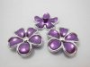 30Pcs Purple Flower Hairclip Jewelry Finding Beads 4.5cm