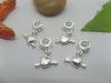 20 Silver Heart Thread European Beads pa-m118