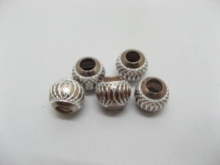 20pcs Coffee Silver Carved Lantern Aluminum Beads Fit European