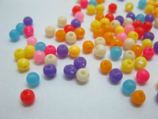 15000 Plastic Round Beads 4mm Mixed Colour