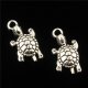 100 Silver Plated Metal Turtle Beads Pendants 23x12mm