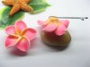 20 Pink Fimo Beads Frangipani Jewellery Finding 3cm cf-f11