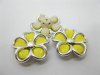 40Pcs Blossom Flower Hairclip Jewelry Finding Beads - Yellow 40Pcs Blossom Flower Hairclip Jewelry Finding Beads - Yellow