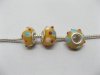 100 Yellow Lampwork Glass European Beads pa-g31 100 Yellow Lampwork Glass European Beads pa-g31