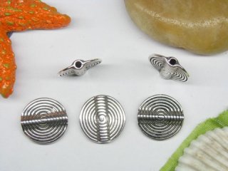 50pcs Metal Imprint Circle Beads yw-ac-mb56
