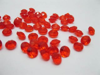 1000 Red Diamond Confetti 8mm Wedding Table Scatter
