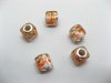 50 Orange Silver Cube Glass European Beads 50 Orange Silver Cube Glass European Beads