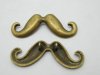 40Pcs Mustache Beads Pendants Charms Jewelry Finding 45x20x2mm