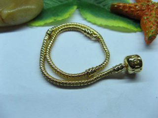 1X European Golden Plated Bracelet w/Love Clasp 23cm