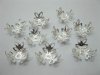 1000 Shiny Silver Plated Filigree flower Bead Caps