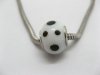 150 White Murano Black Dots Round Glass European Beads be-g293