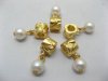 10 Barrel European Beads With Pearl Dangle pa-m313