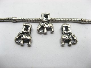 100 Alloy European Elephant Thread Beads ac-sp473