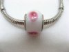100 White Murano Round Glass European Beads be-g354 100 White Murano Round Glass European Beads be-g354
