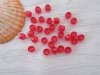 2100 Transparent Clear Red Barrel Pony Beads 6x8mm