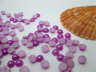 5000Pcs 5mm Purple Semi-Circle Simulated Pearl Bead Flatback