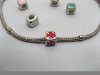 20 Metal Cube Enamel Thread European Beads