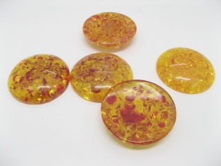 50 Orange Resin Round Pendents Size 45mm