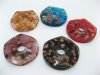12 Gold Foil Glass Donut Pendants Mixed Colour ac-sf288 12 Gold Foil Glass Donut Pendants Mixed Colour ac-sf288