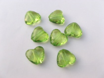610 14mm Green Faceted Heart Acrylic Beads - Click Image to Close