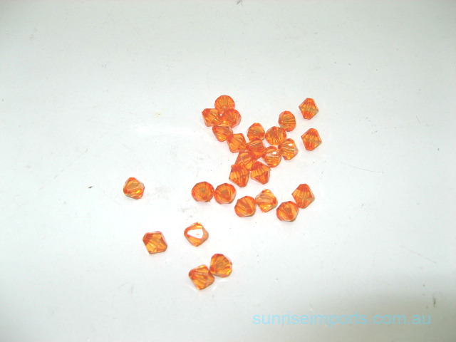 1360 Orange Acryl Bicone Beads 10mm Jewelry Finding - Click Image to Close