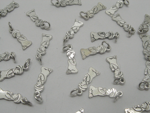 200 Charms Metal Praying Boys Jewellery Pendants - Click Image to Close