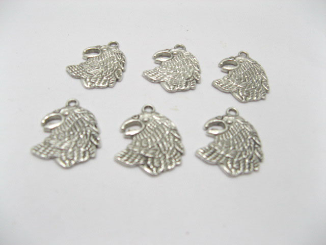 100 Charms Metal Eagle Head Jewellery Pendants - Click Image to Close