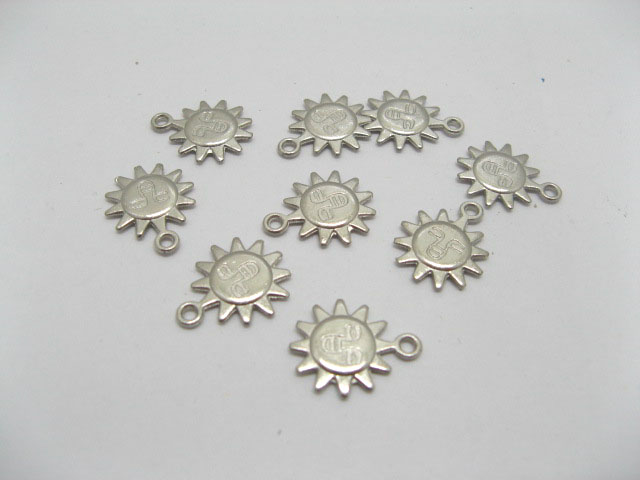 100 15mm Charms Metal Sunflower Pendants - Click Image to Close