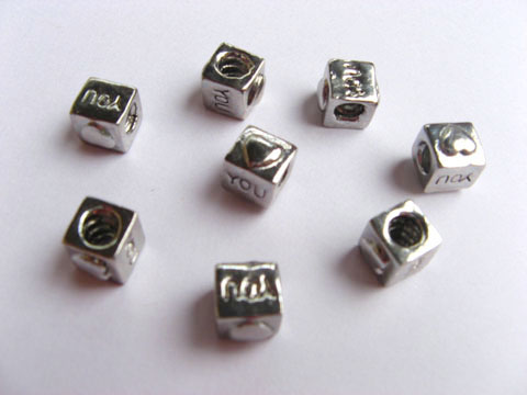 50 Alloy European Cube Thread Beads ac-sp323 - Click Image to Close