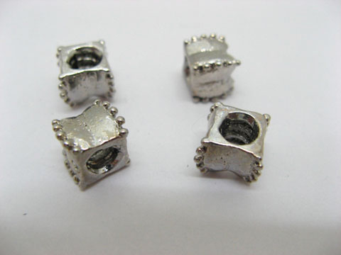 60 Alloy European Cube Thread Beads ac-sp352 - Click Image to Close