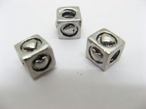 60 Alloy European Heart Metal Thread Beads ac-sp358 - Click Image to Close