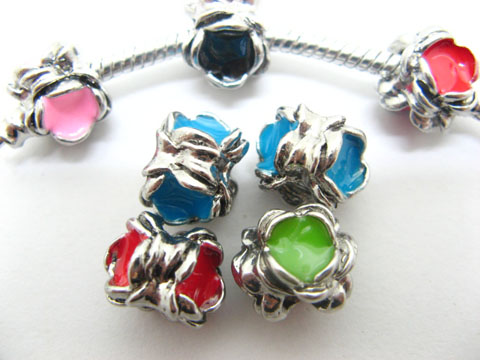 50 Alloy Charms European Flower Beads ac-sp431 50 Alloy Charms European Flower Beads ac-sp431