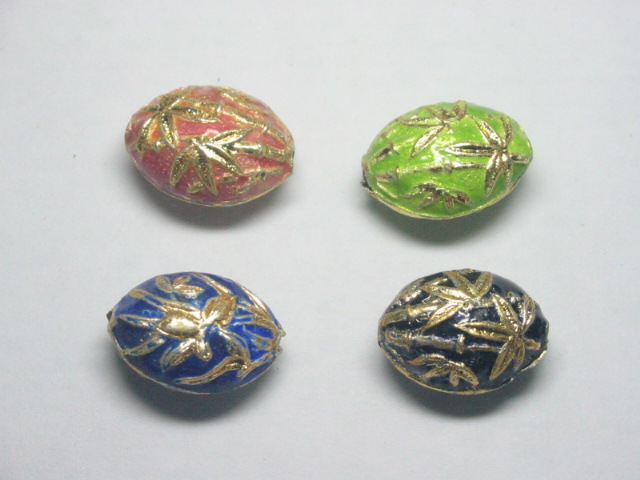 20 Filigree Bamboo Handicraft Cloisonne Seed Beads - Click Image to Close