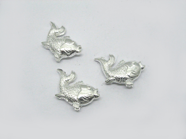 10 Shiny silver Goldfish Pendants Charms finding - Click Image to Close