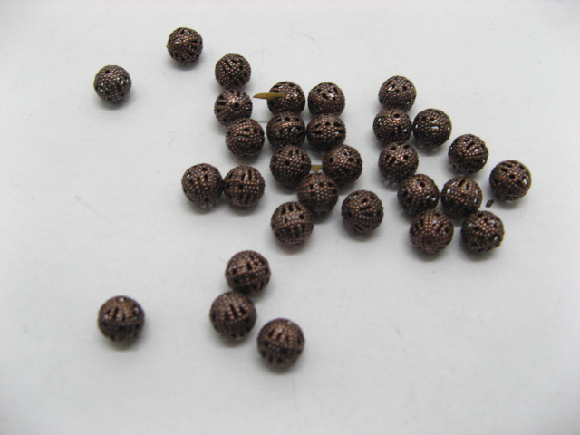 5000 Antique Copper filigree Round Spacer Beads 8mm ac-sp527 - Click Image to Close