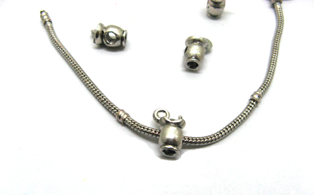 50 Metal flagon shaped Thread European Beads ac-sp574 - Click Image to Close