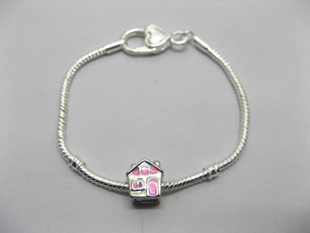 1X Sliver Heart Clasp European Bracelet 19cm ac-str220 - Click Image to Close