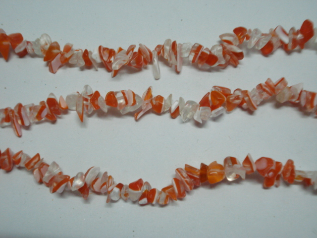 10 Strands Yellow & White Loose Glass Chip Beads - Click Image to Close