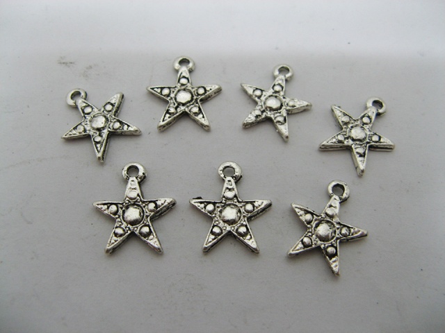 200 15mm Metal Star Pendants Jewellery Finding - Click Image to Close
