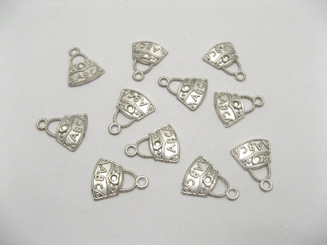 200 Charms Carved "ABC' letter Handbags Pendants - Click Image to Close