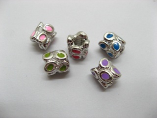 50 Alloy Charms European Flower Thread Beads ac-sp430 - Click Image to Close