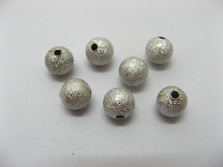 200 Stardust Aluminum Round Spacer Beads 8mm - Click Image to Close