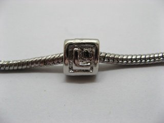 20 Alloy "L" Letter Thread European Beads pa-m40