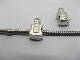 20 Alloy Guitar Shape Thread European Beads pa-m48 - Click Image to Close