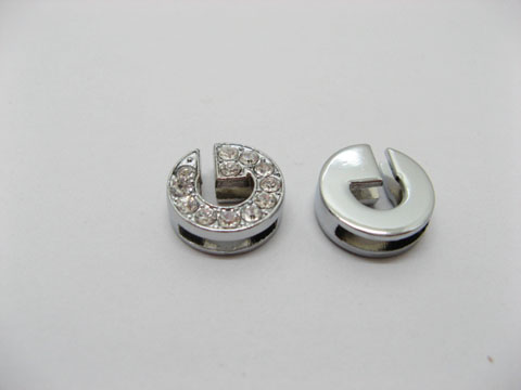 10 Fashion Rhinestone Letter "G" Beads Collar Charms - Click Image to Close