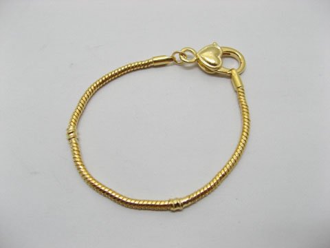 1 X Golden Heart Clasp European Bracelet 20cm ac-str254 - Click Image to Close