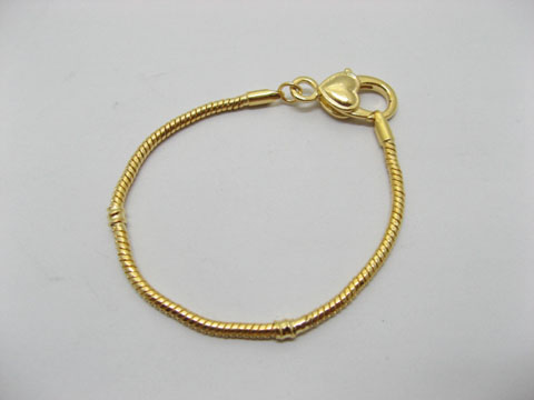 1 X Golden Heart Clasp European Bracelet 20cm ac-str254 - Click Image to Close